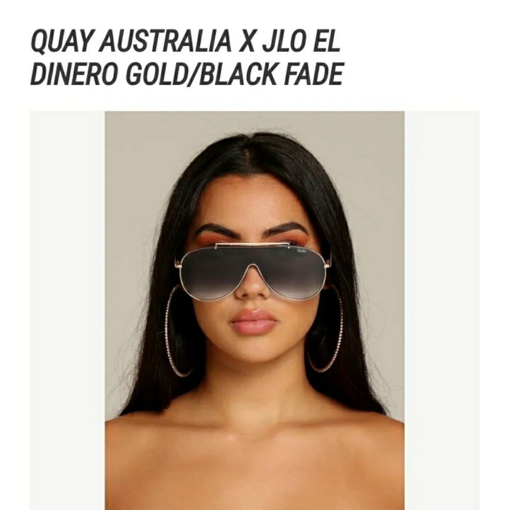 NWT Quay JLO EL DINERO AVIATORS SUNGLASSES… - Picture 7 of 11